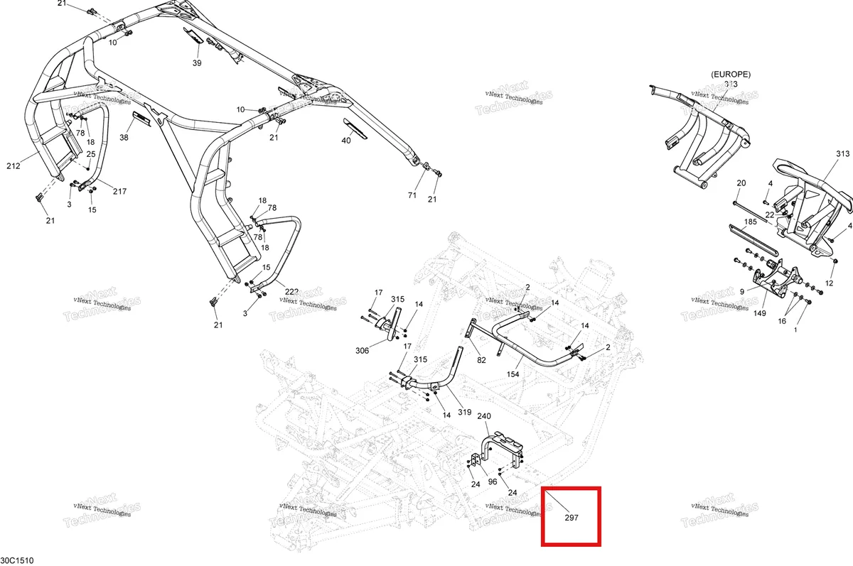 Деталь 715002867 на схеме узла 2015 Can-Am MAVERICK 1000 XDS-DPS Frame