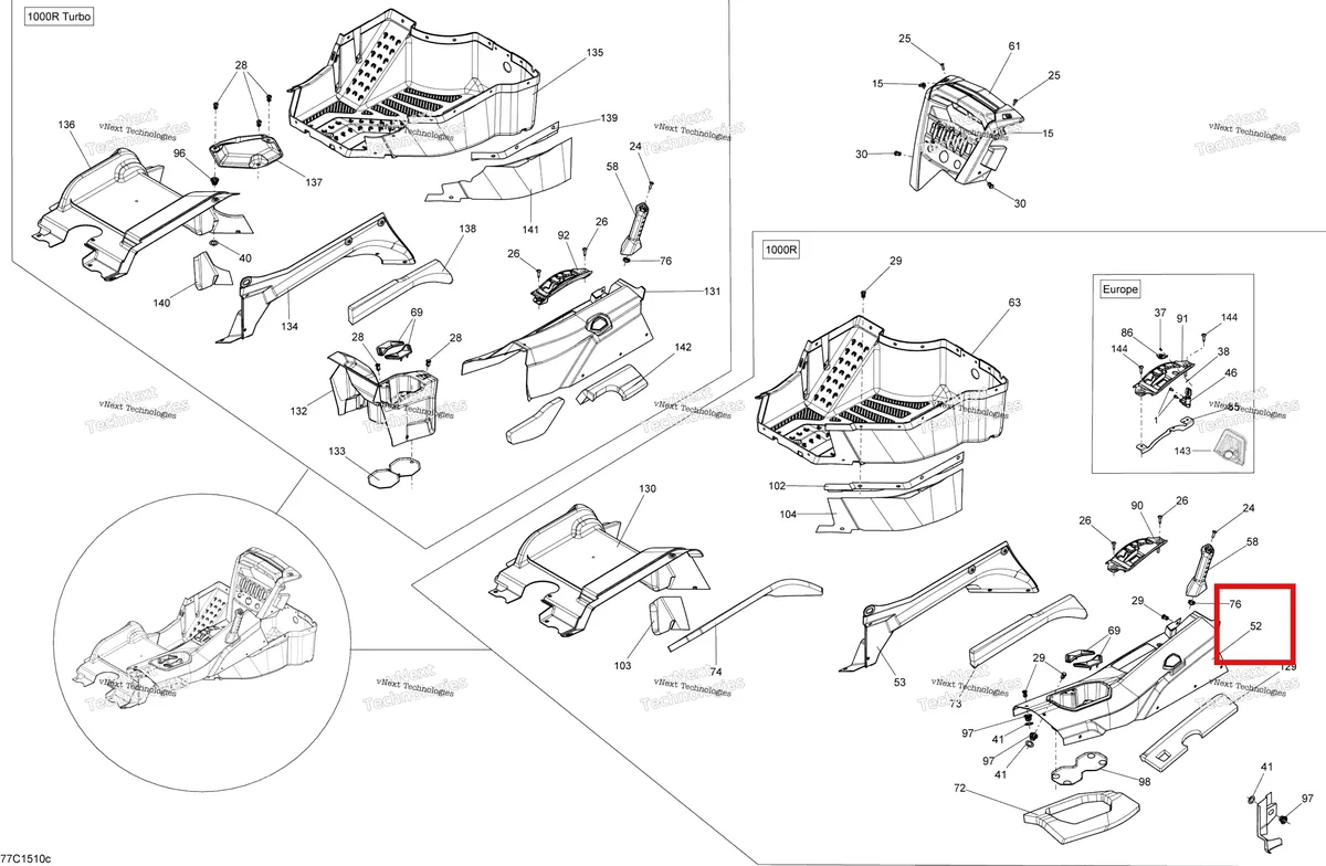 Деталь 715002912 на схеме узла 2015 Can-Am MAVERICK 1000 XDS-DPS Cab Interior _Console