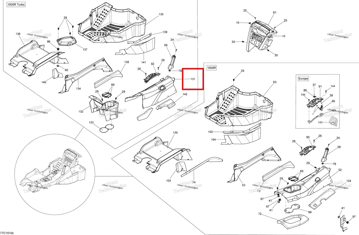 Деталь 715002939 на схеме узла 2015 Can-Am MAVERICK 1000 XDS-DPS Cab Interior _Console