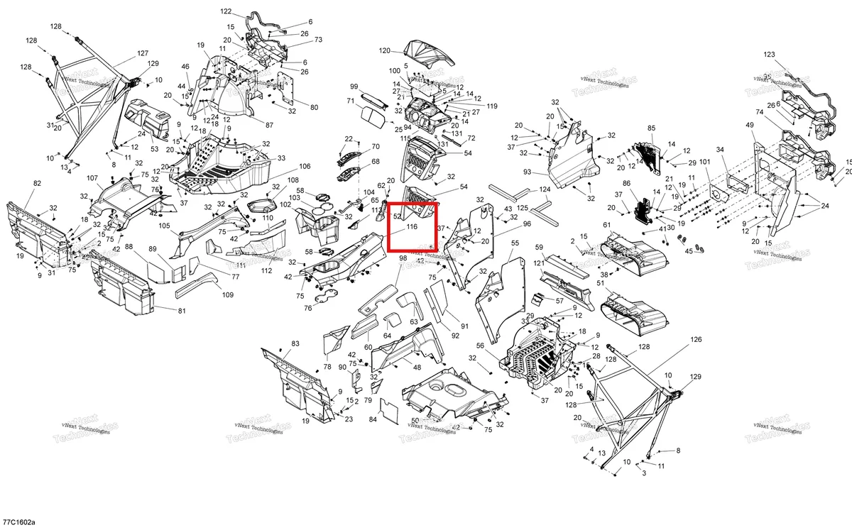 Деталь 715003006 на схеме узла 2016 Can-Am Maverick - Maverick MAX Cab Interior