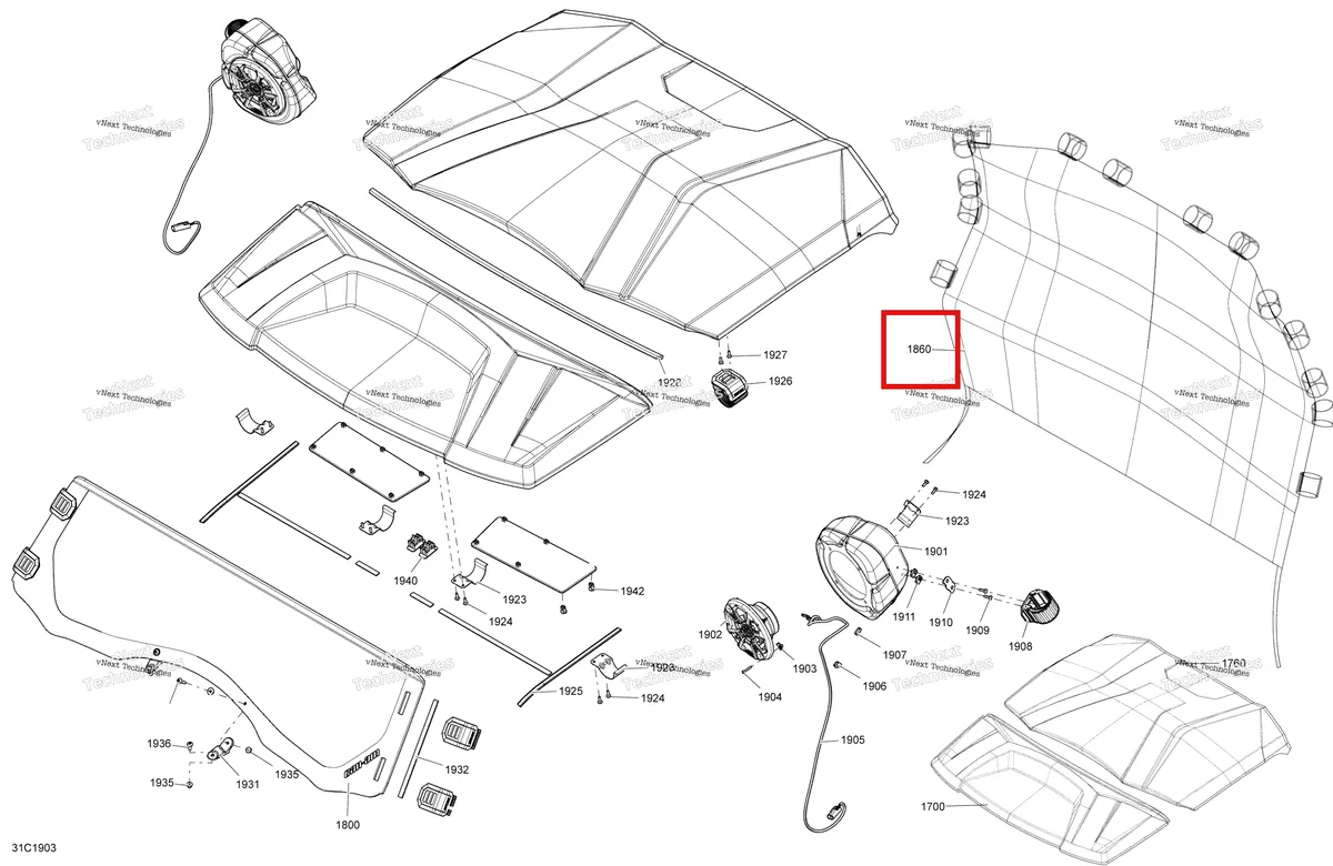 Деталь 715003078 на схеме узла 2019 Can-Am Commander 1000R EFI Body And Accessories - Accessories - Package Ltd