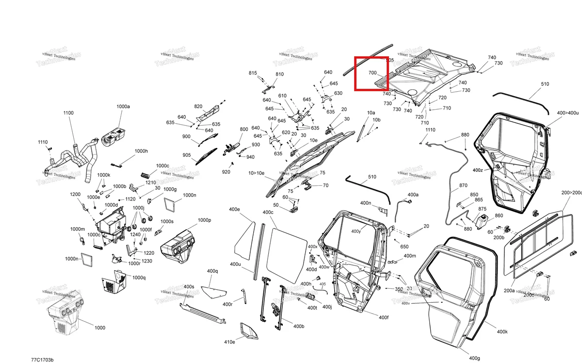 Деталь 715003099 на схеме узла 2017 Can-Am Defender HD8, HD10 Cabin Enclosure - Heating System
