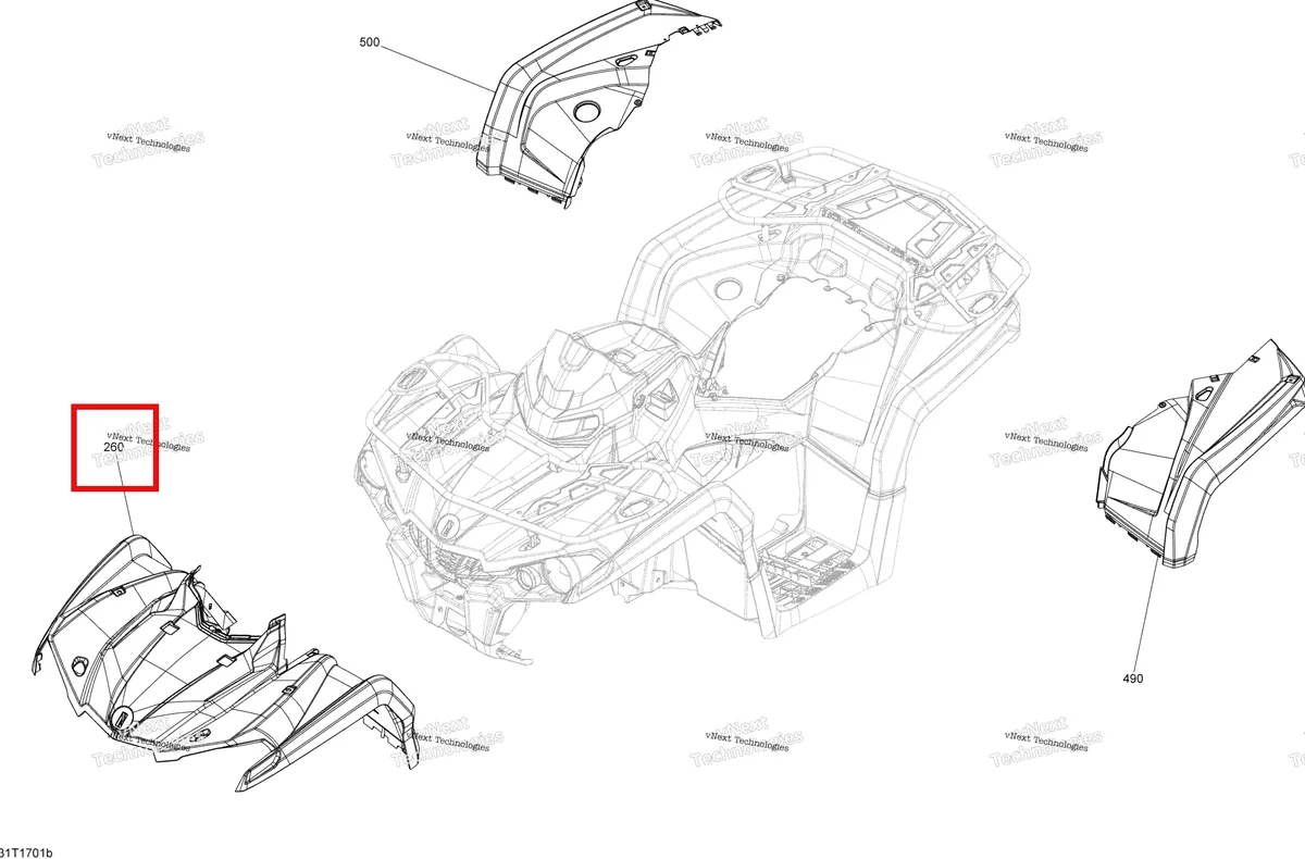 Деталь 715003269 на схеме узла 2017 Can-Am Outlander L - 450 EFI Body And Accessories - With Fenders All Models