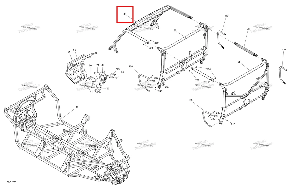 Деталь 715003560 на схеме узла 2017 Can-Am Traxter MAX Frame - All Models