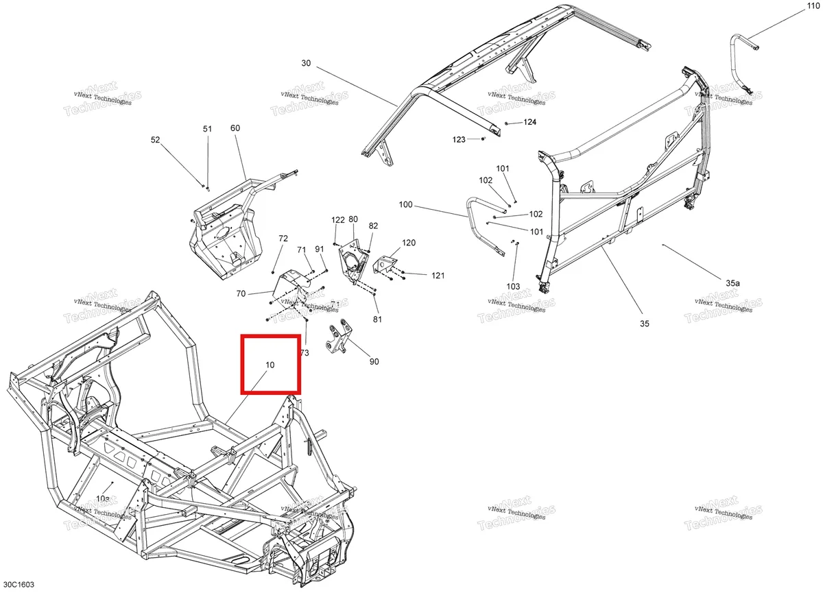 Деталь 715003566 на схеме узла 2016 Can-Am TRAXTER HD8 Frame And Cage
