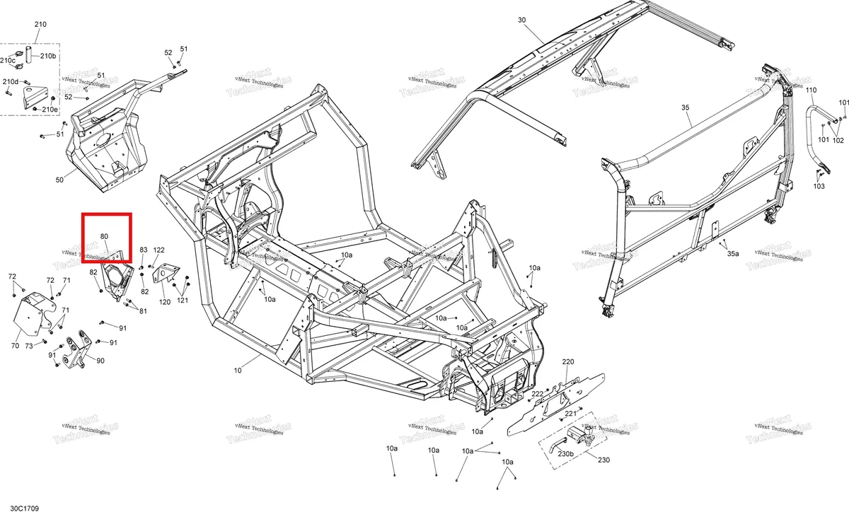 Деталь 715003570 на схеме узла 2017 Can-Am TRAXTER T Frame - All Models