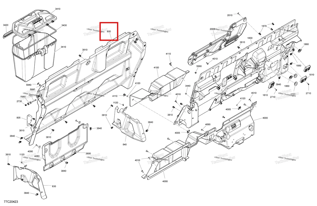 Деталь 715003774 на схеме узла 2020 Can-Am Defender MAX HD8 Cab Interior - Back Wall