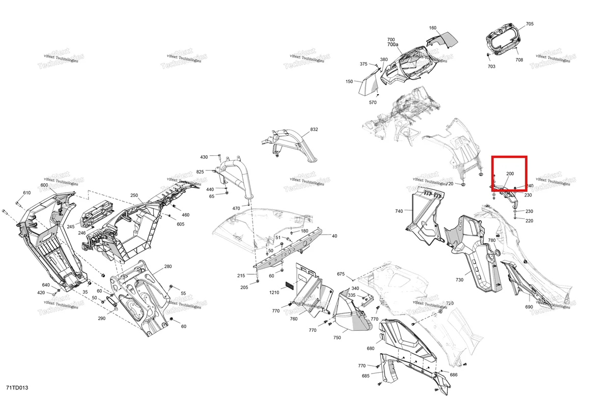Деталь 715003977 на схеме узла 2024 Can-Am Outlander 850 EFI 4X4 - 4KRA - X MR Package - Legion Red Body - Front Section