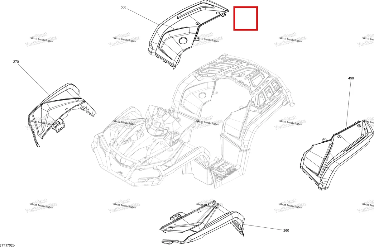 Деталь 715004057 на схеме узла 2017 Can-Am Outlander - 570 EFI - PRO Package Body And Accessories - With Fenders All Models