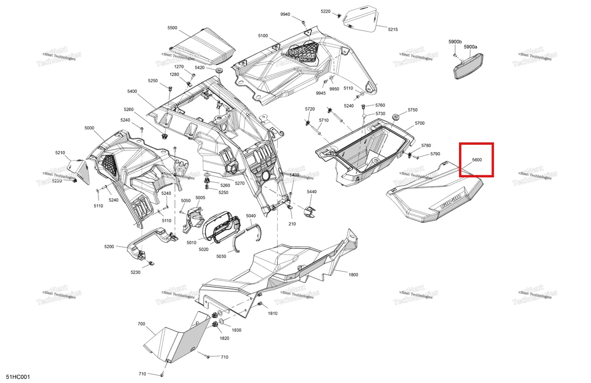 Деталь 715004067 на схеме узла 2023 Can-Am Maverick Turbo RR - RS Cab Interior - Dashboard
