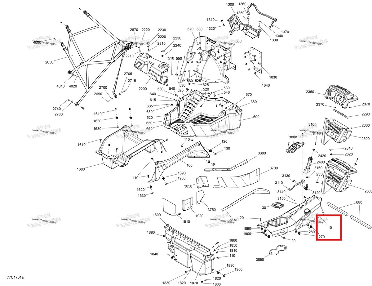 Деталь 715004112 на схеме узла 2017 Can-Am Commander - Commander Max Cab Interior - Commander - Lh Side With Console