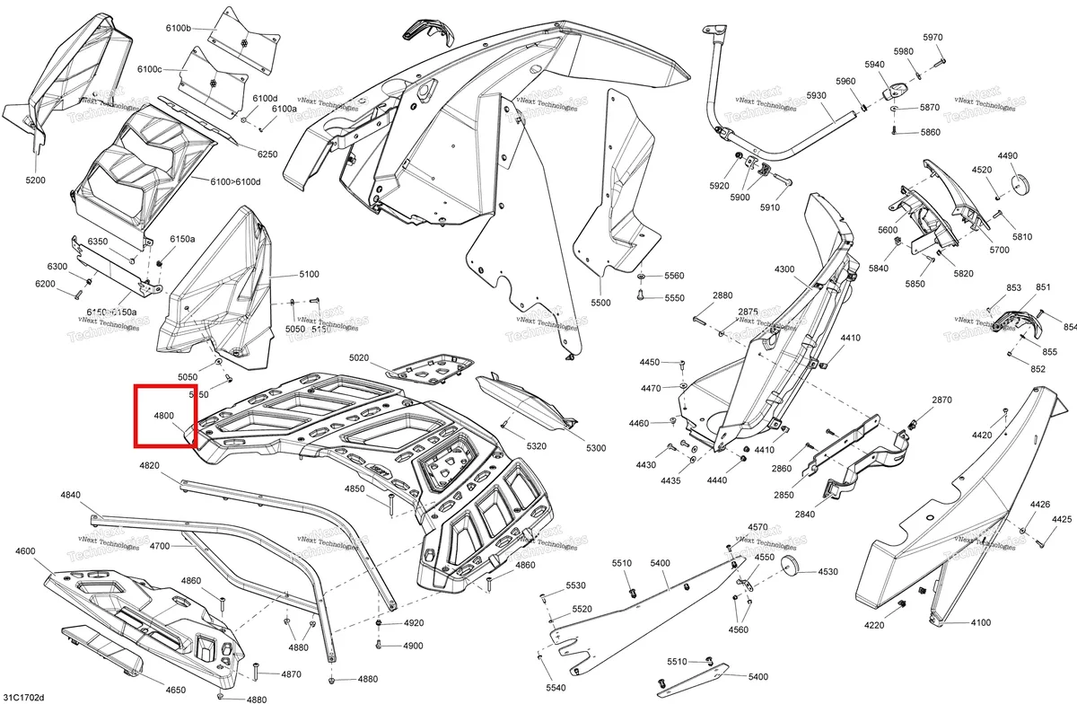 Деталь 715004179 на схеме узла 2017 Can-Am Maverick Body And Accessories - Rear Section All Models