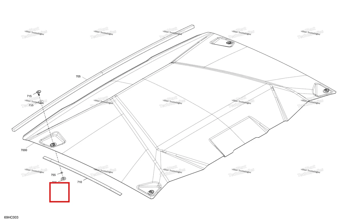 Деталь 715004218 на схеме узла 2023 Can-Am Maverick Turbo RR - XRC Body - Roof