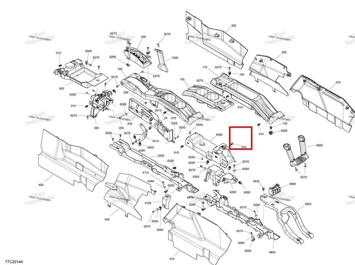 Деталь 715005025 на схеме узла 2020 Can-Am Maverick MAX Turbo R, Turbo RR - STD XDS XRS Cab Interior - Console - Xrs - Xds