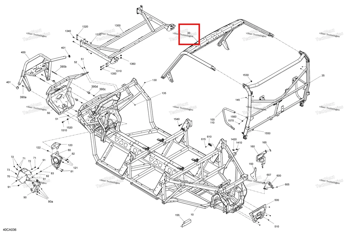Деталь 715005057 на схеме узла 2021 Can-Am Defender PRO HD10 - LTD CAB Frame - System