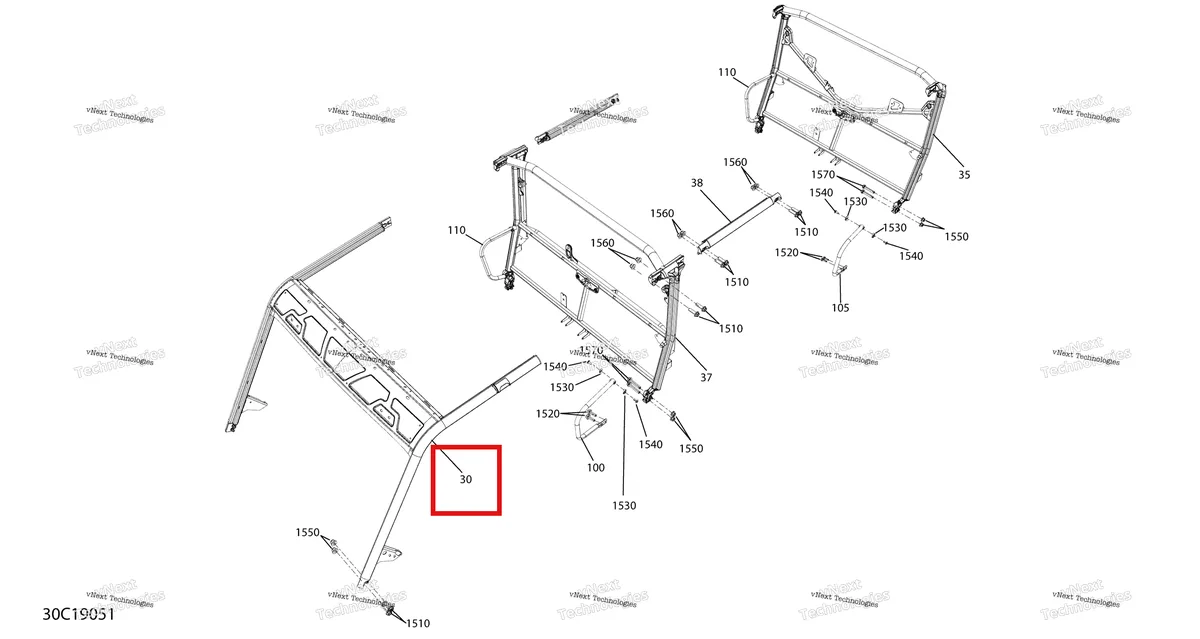 Деталь 715005059 на схеме узла 2019 Can-Am Defender MAX HD8 Frame - Upper Part - North America
