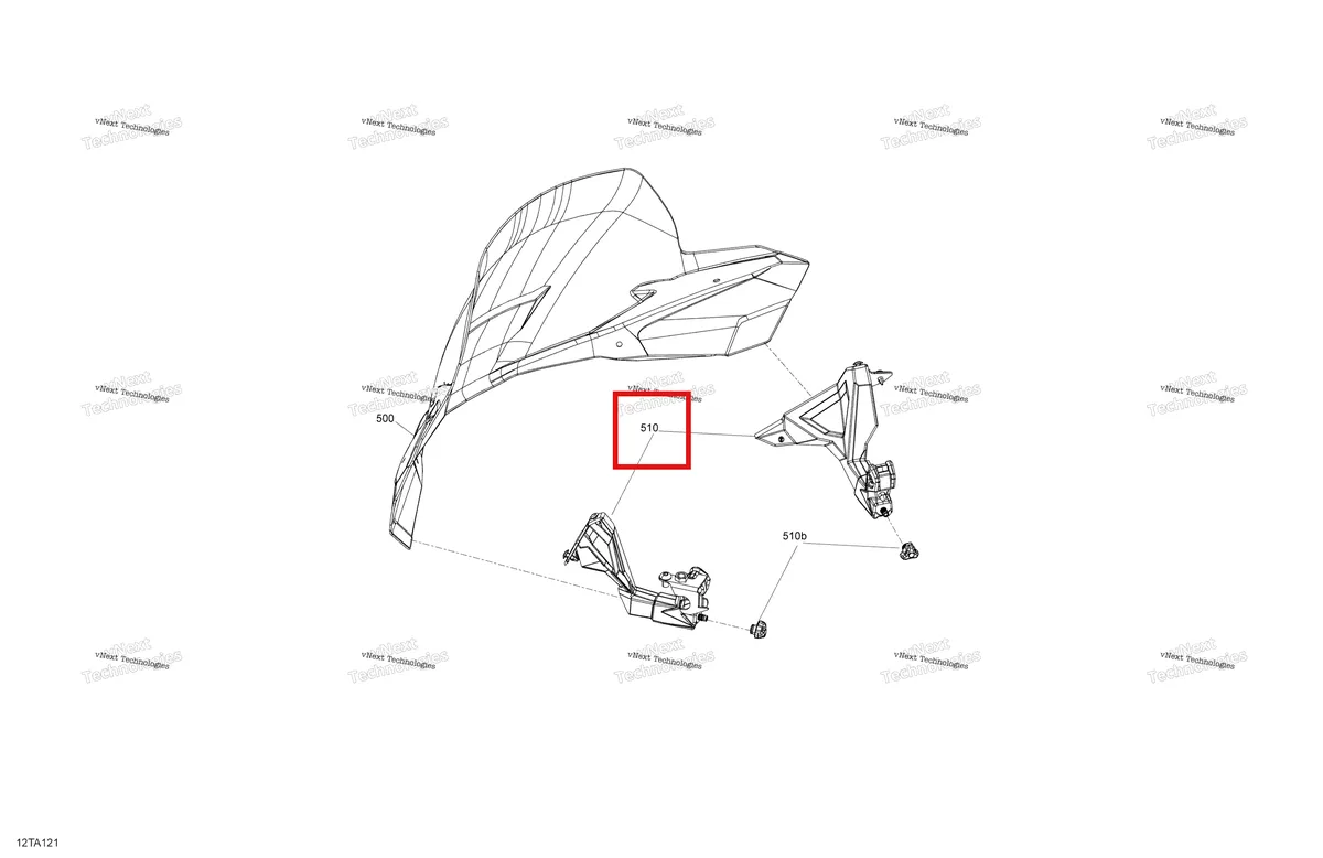 Деталь 715005479 на схеме узла 2021 Can-Am Outlander MAX 850 EFI - XT XTP North Edition Mechanic - Windshield - North Edition