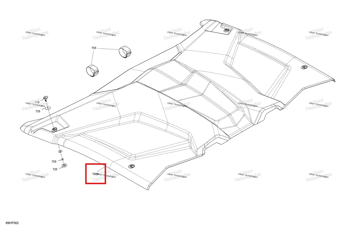 Деталь 715005521 (Sport Roof в сборе Can-Am Maverick Turbo RR XRS (2026) (715005521)) на схеме узла 2026 Can-Am Maverick - TURBO RR - XRS STD - 7TTA - Timeless Black Metallic - 72