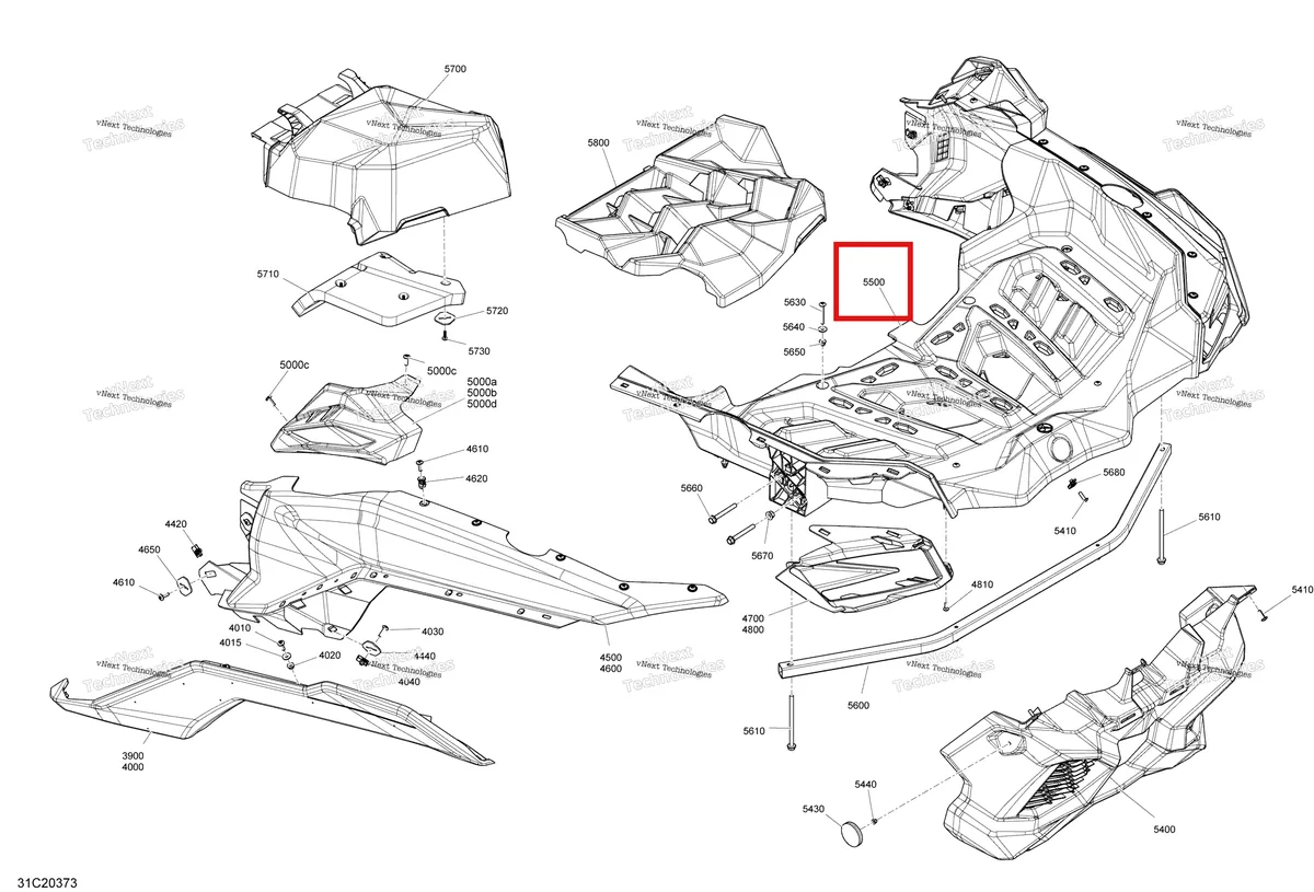 Деталь 715005711 на схеме узла 2020 Can-Am Maverick Turbo RR - XMR Body - Rear Section - Xmr - Manta Green