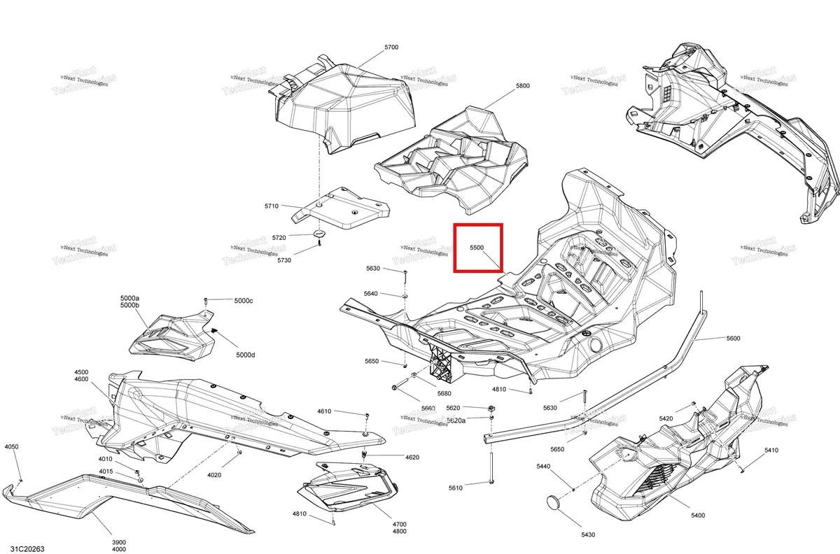Деталь 715005779 на схеме узла 2020 Can-Am Maverick MAX Turbo Body - Rear Section - Red