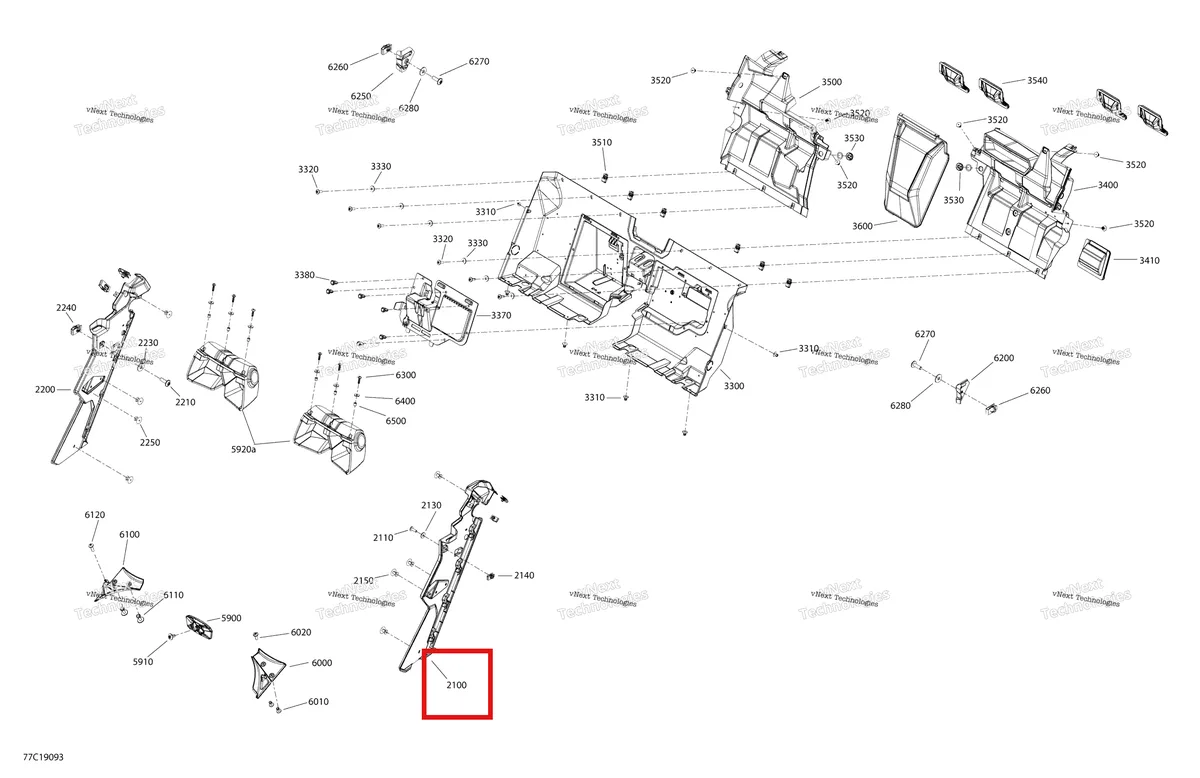 Деталь 715005784 на схеме узла 2019 Can-Am Maverick MAX Turbo Cab Interior Maverick Max - North America - Rear Upper Part