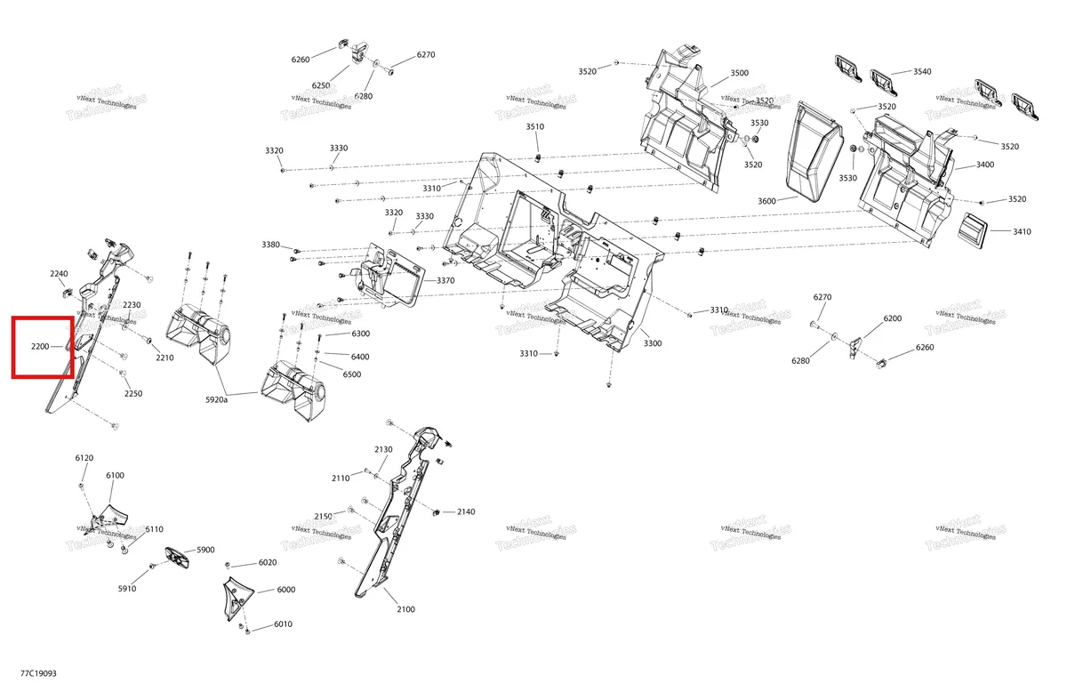 Деталь 715005785 на схеме узла 2019 Can-Am Maverick MAX Turbo Cab Interior Maverick Max - North America - Rear Upper Part
