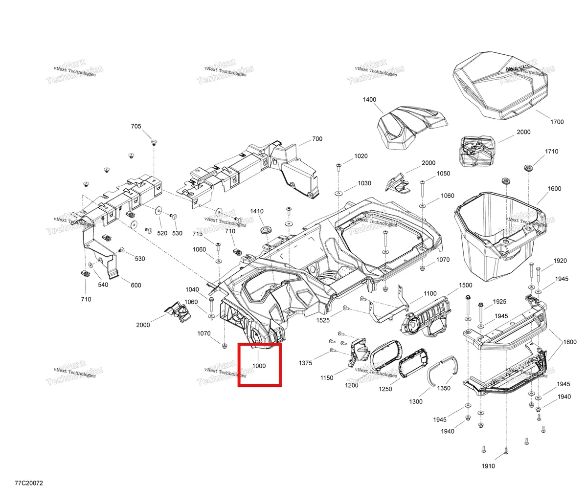 Деталь 715005807 на схеме узла 2020 Can-Am Maverick Sport 1000 - DPS Cab Interior - Dashboard
