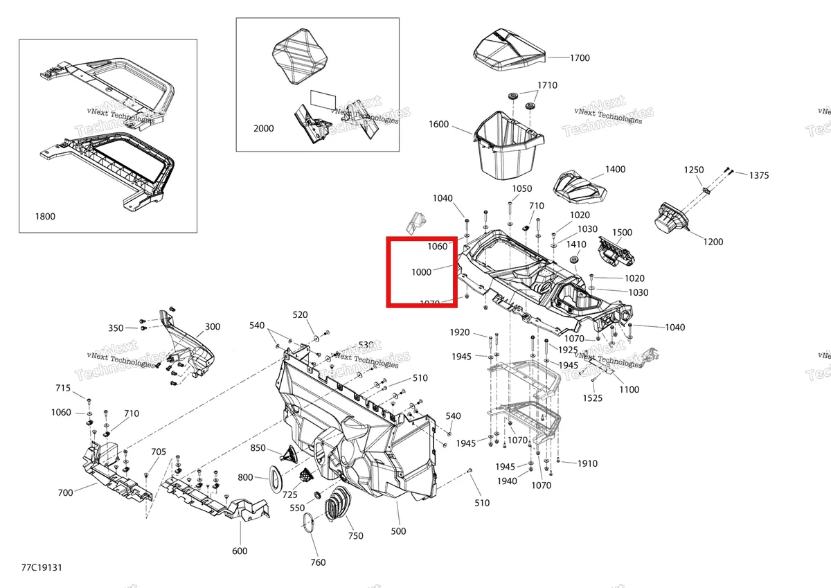 Деталь 715005821 на схеме узла 2019 Can-Am Maverick Sport MAX 1000R - DPS Cab Interior Maverick Sport - North America - Dash Section