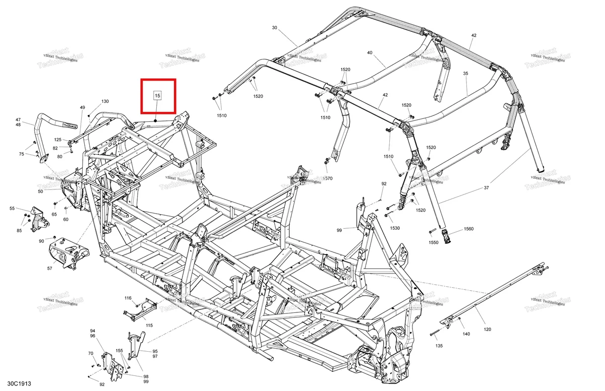 Деталь 715005826 на схеме узла 2019 Can-Am Maverick Sport MAX 1000R - DPS Frame - 1000