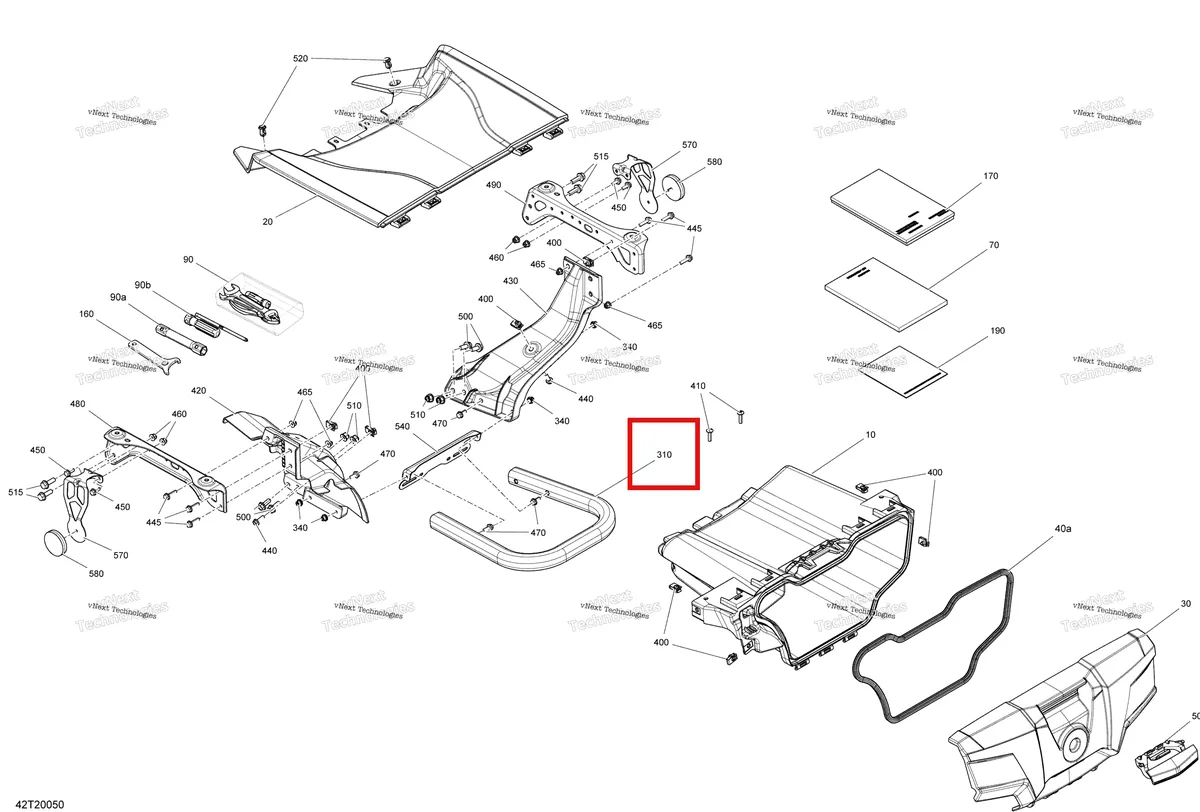 Деталь 715005832 на схеме узла 2020 Can-Am Outlander 1000R EFI - XT XTP XXC Front Storage Compartment