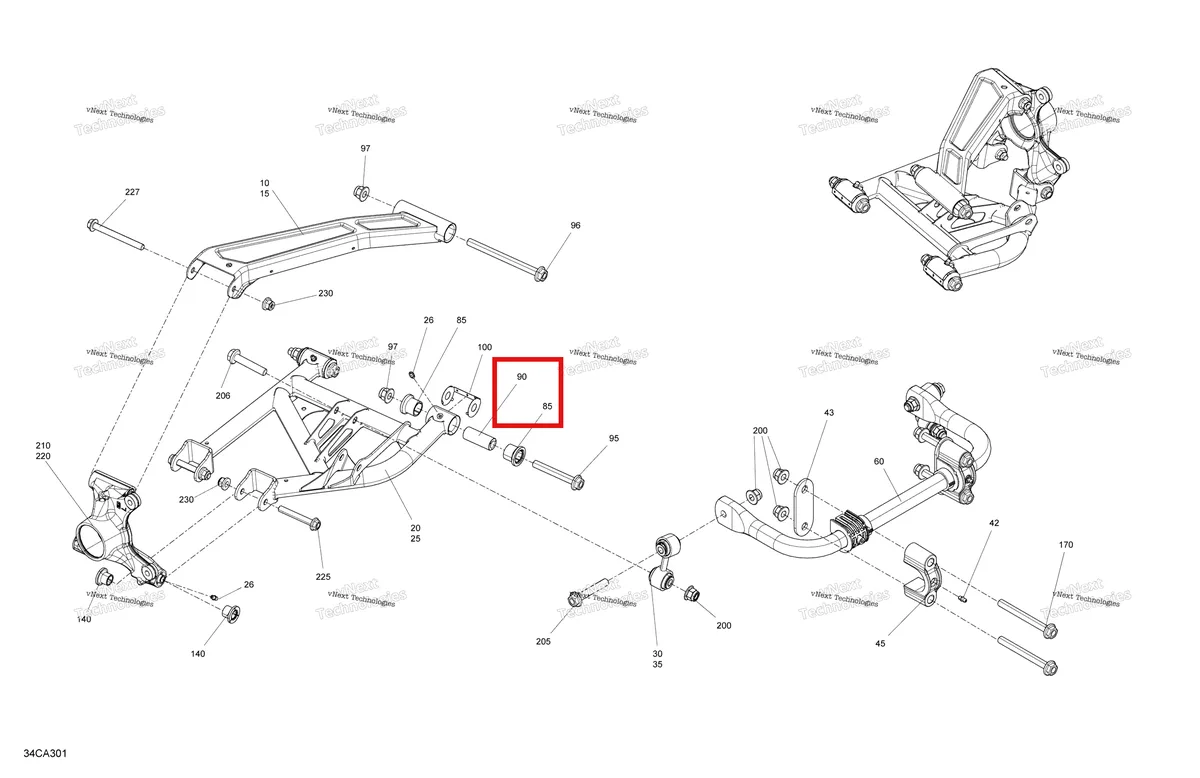 Деталь 715006130 на схеме узла 2021 Can-Am Maverick Trail 800 - BASE DPS Suspension - Rear - Built Before January 17Th 2021