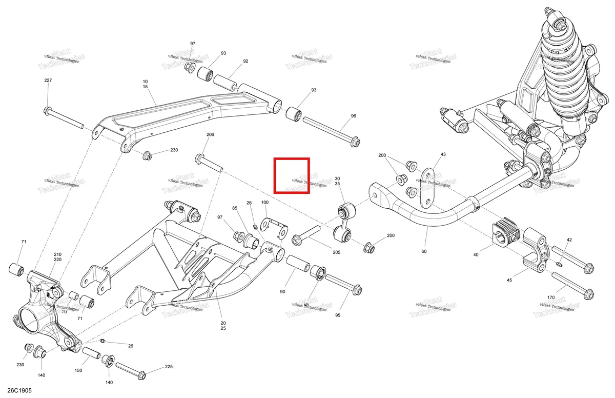 Деталь 715006134 на схеме узла 2019 Can-Am Maverick Sport 1000R - XMR Rear Suspension - 1000R Efi - Package Xmr