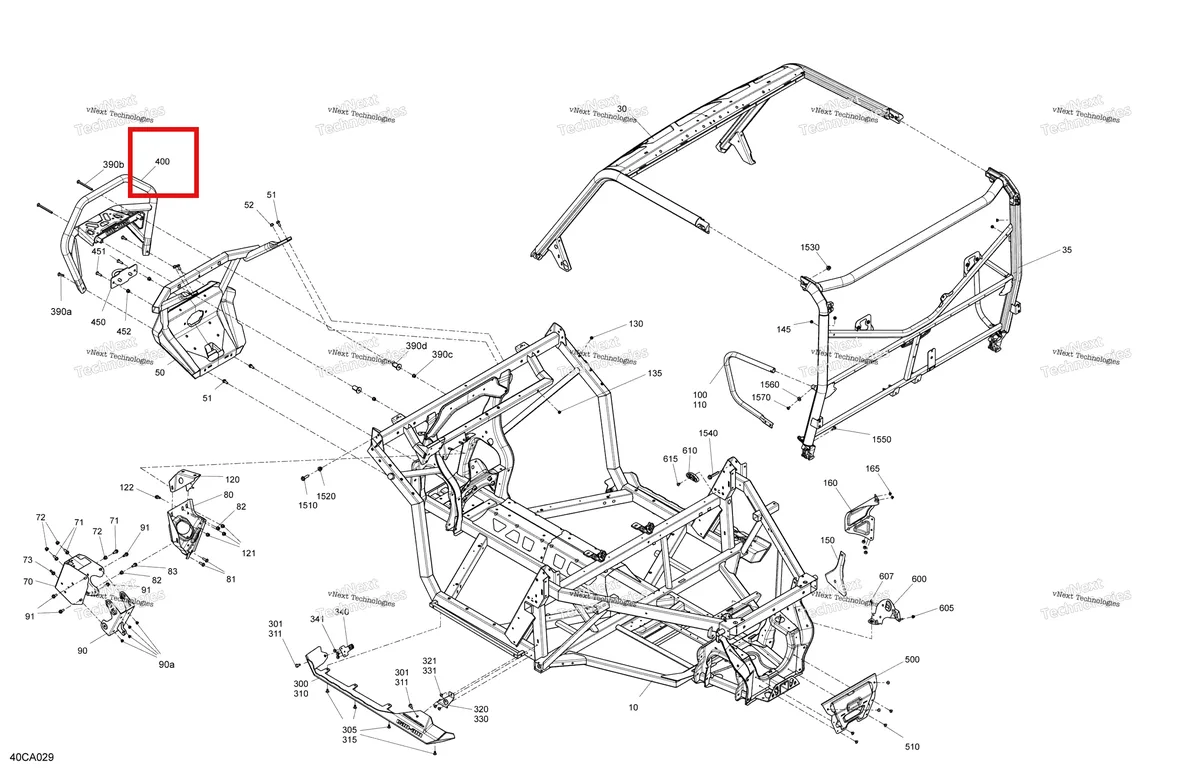 Деталь 715006144 на схеме узла 2021 Can-Am Traxter HD10 - XMR - CE Frame - System