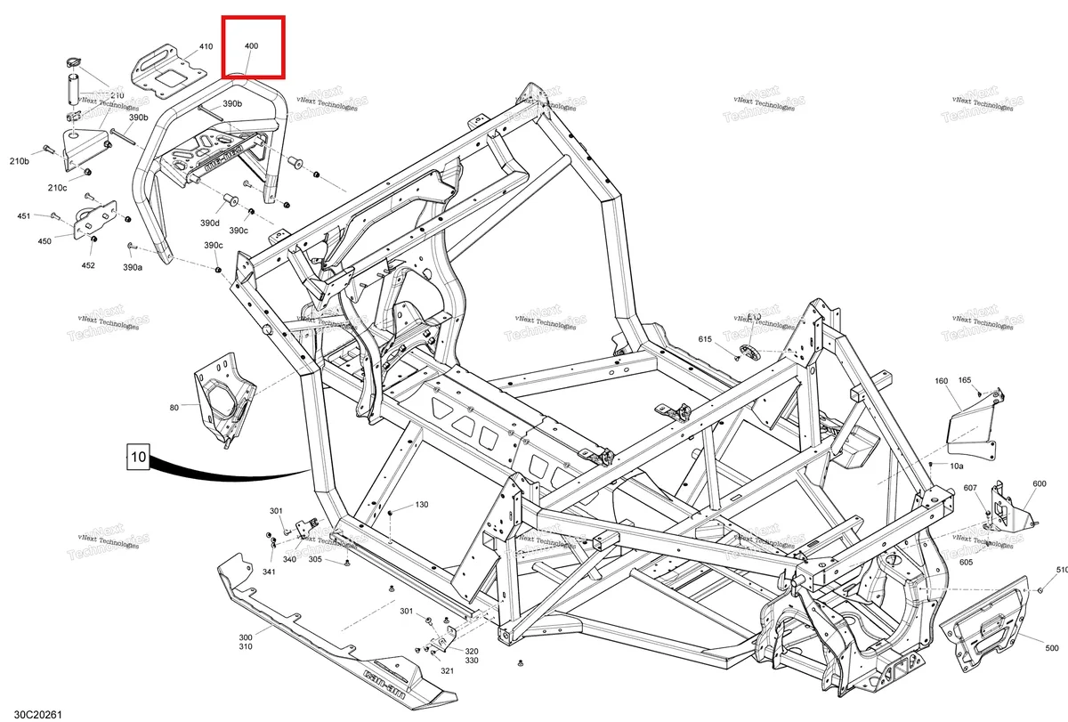 Деталь 715006145 на схеме узла 2020 Can-Am Defender HD10 - Except XMR Frame