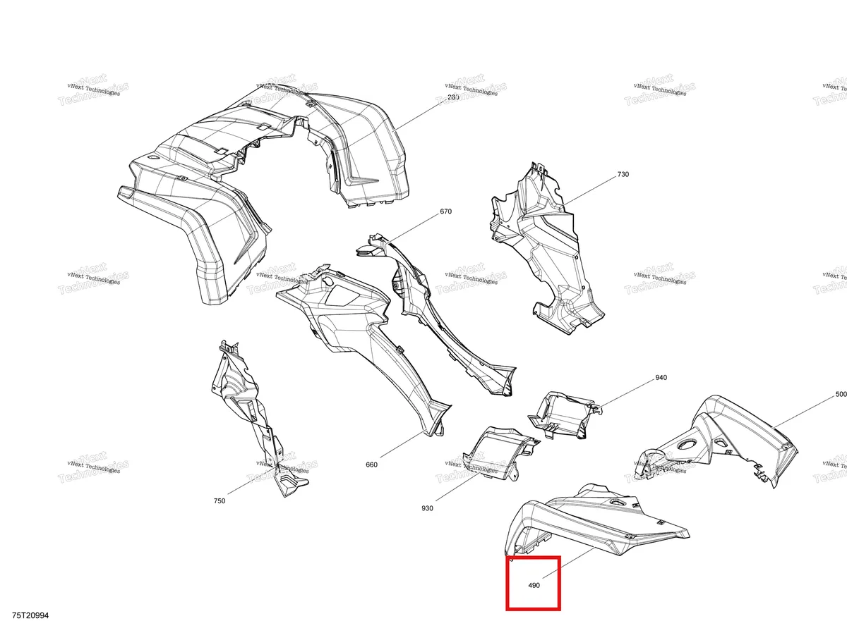 Деталь 715006163 на схеме узла 2021 Can-Am Outlander MAX 6X6 - 450 EFI - DPS Fender Kit