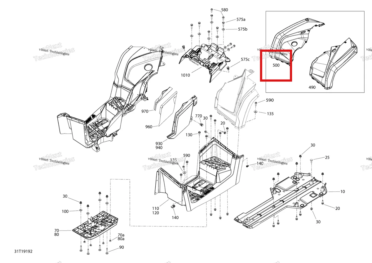 Деталь 715006167 на схеме узла 2019 Can-Am Outlander MAX 6X6 - 450 EFI - ; Body And Accessories 6X6 - 450 Efi - Squadron Green - Middle