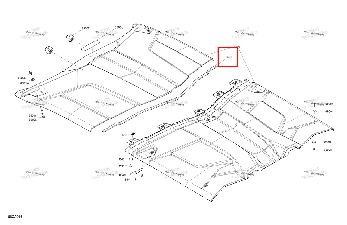 Деталь 715006194 на схеме узла 2021 Can-Am Maverick MAX Turbo RR - XRS - CE Body - Roof Section