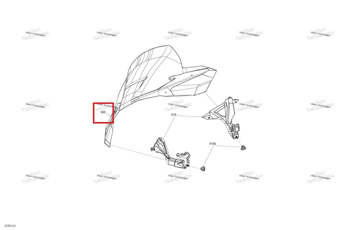 Деталь 715006382 на схеме узла 2021 Can-Am Outlander MAX 850 EFI - XT XTP North Edition Mechanic - Windshield - North Edition