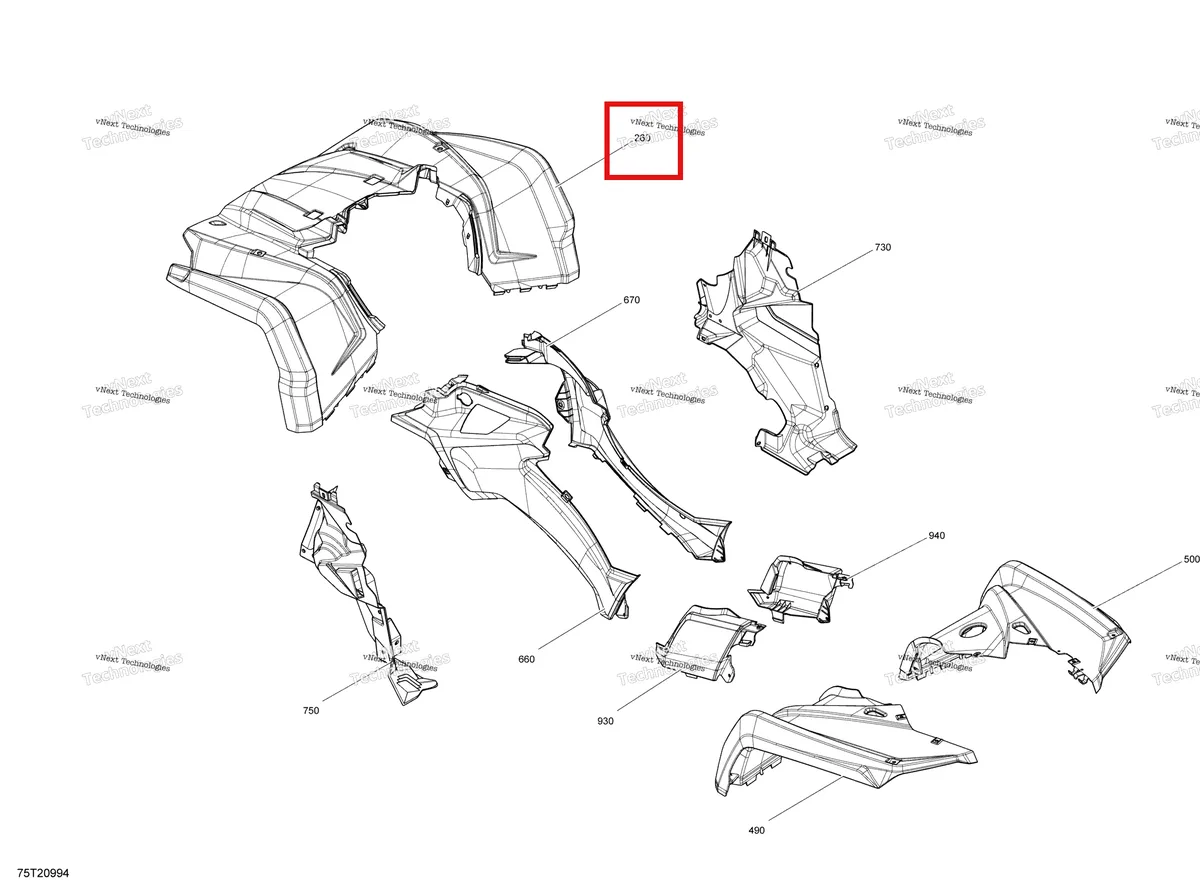Деталь 715006459 на схеме узла 2021 Can-Am Outlander MAX 6X6 - 450 EFI - DPS Fender Kit