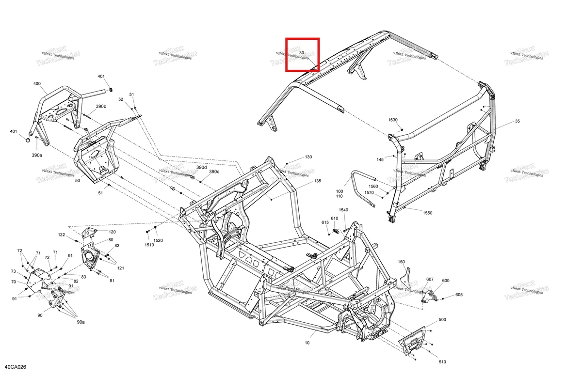 Деталь 715006506 на схеме узла 2021 Can-Am Defender HD8 - BASE DPS XT Frame - System