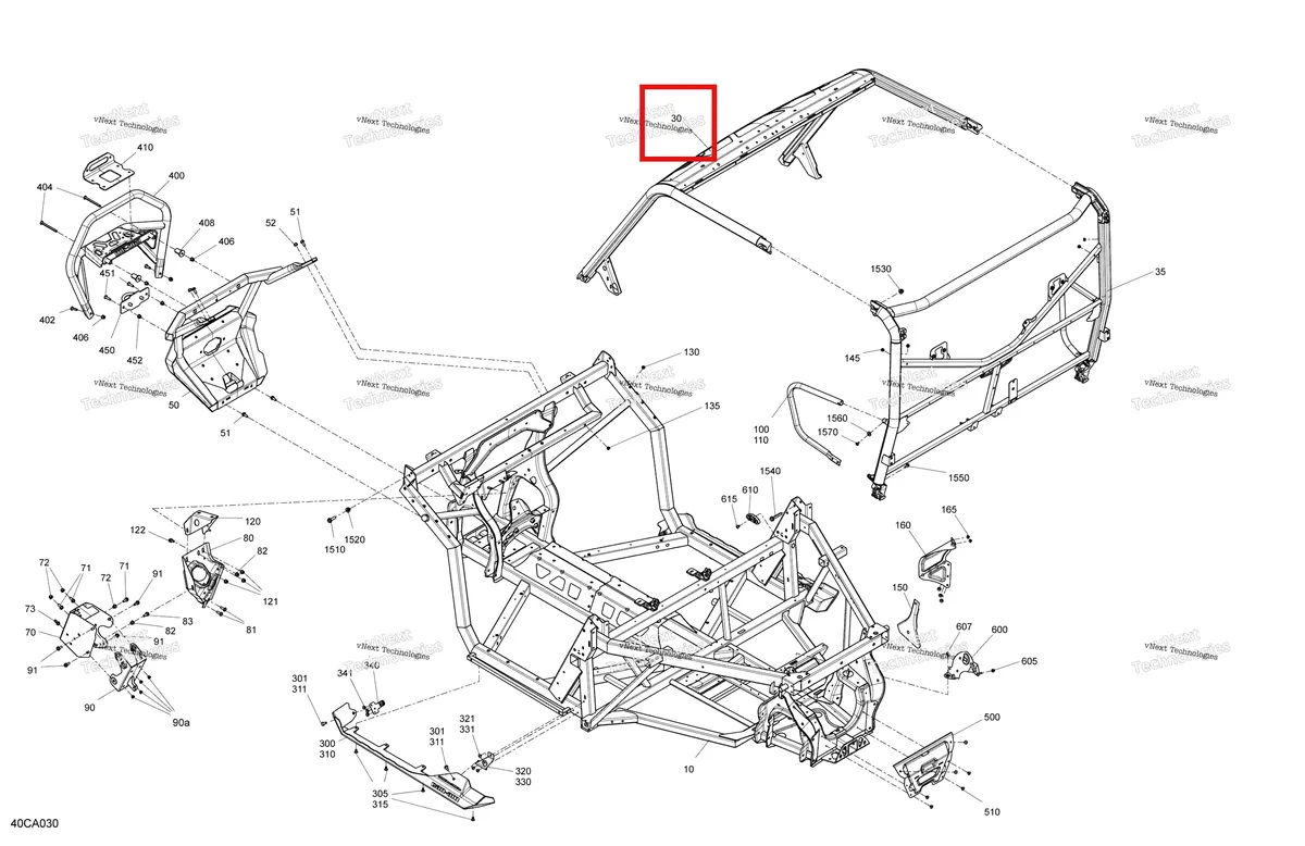 Деталь 715006510 на схеме узла 2021 Can-Am Defender HD10 - XMR Frame - System
