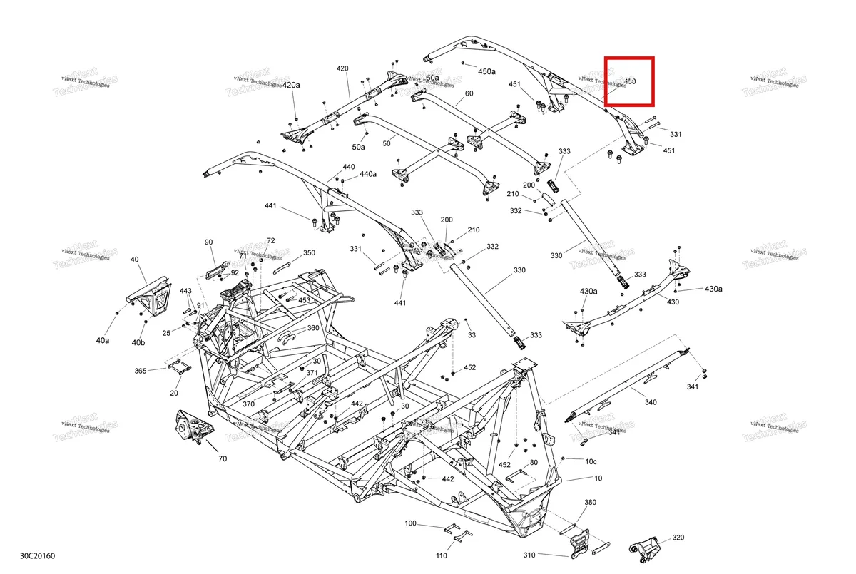 Деталь 715006580 на схеме узла 2020 Can-Am Maverick MAX Turbo R, Turbo RR - STD XDS XRS Frame