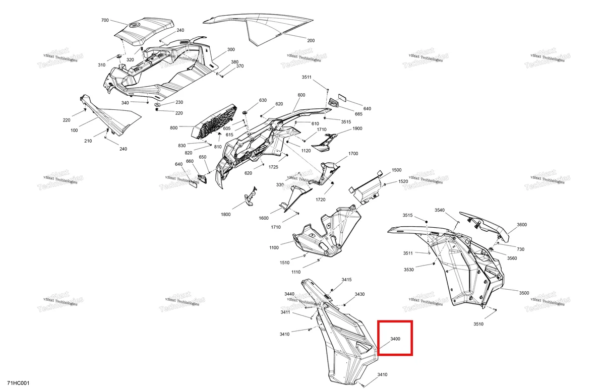 Деталь 715006594 на схеме узла 2023 Can-Am Maverick Turbo RR - RS Body - Front Section