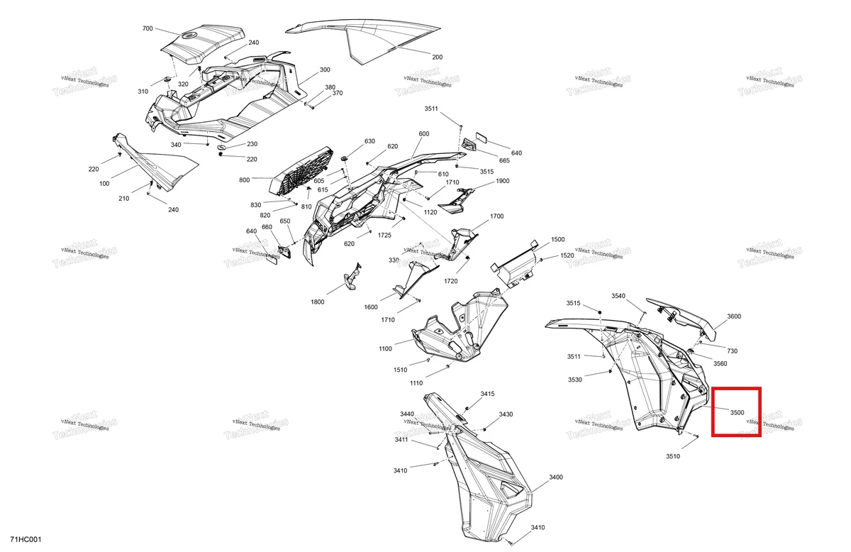 Деталь 715006596 на схеме узла 2023 Can-Am Maverick Turbo RR - RS Body - Front Section