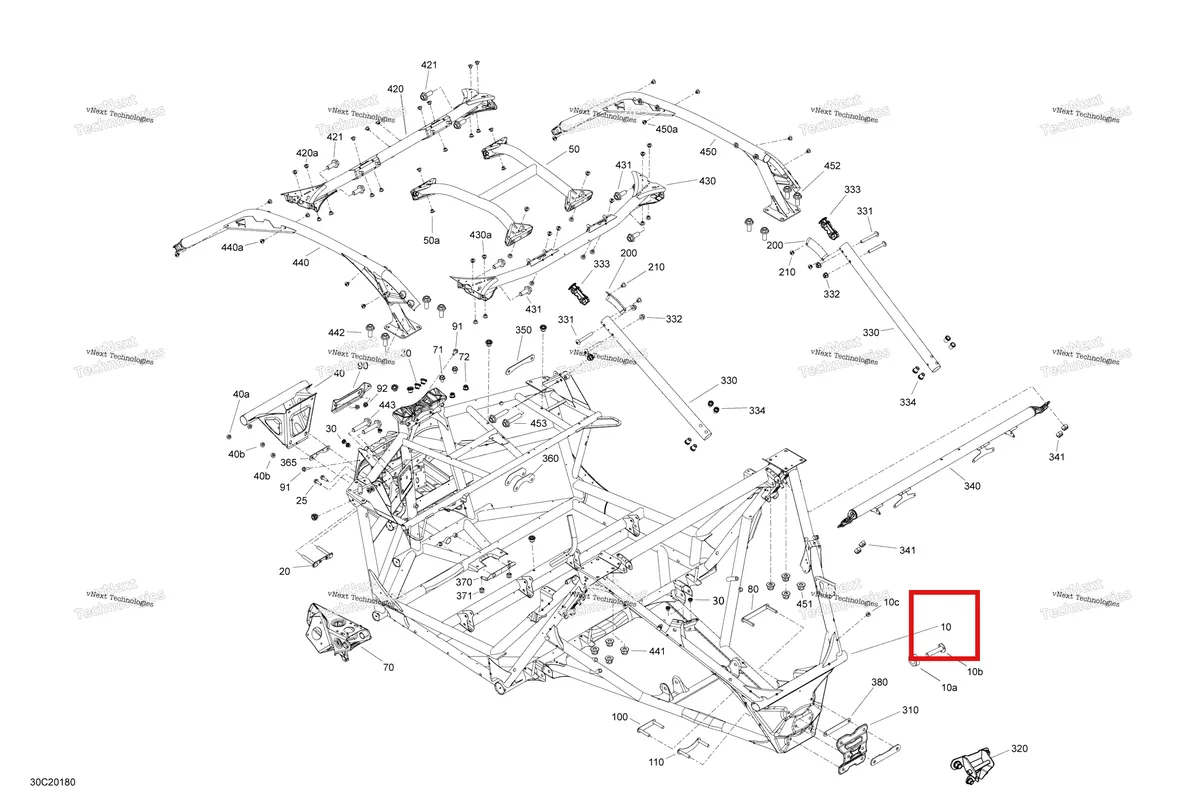 Деталь 715006600 на схеме узла 2020 Can-Am Maverick Turbo R, Turbo RR - STD XDS XRS Frame
