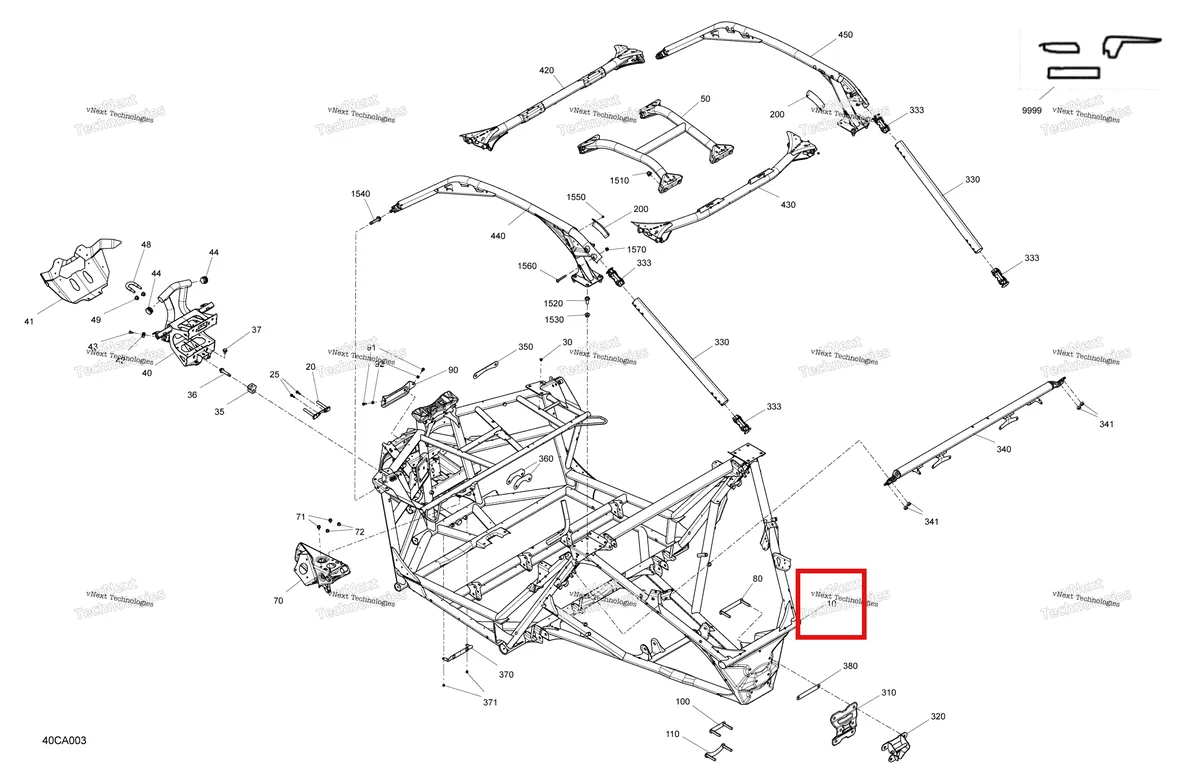 Деталь 715006602 на схеме узла 2021 Can-Am Maverick Turbo RR - XMR Frame - System