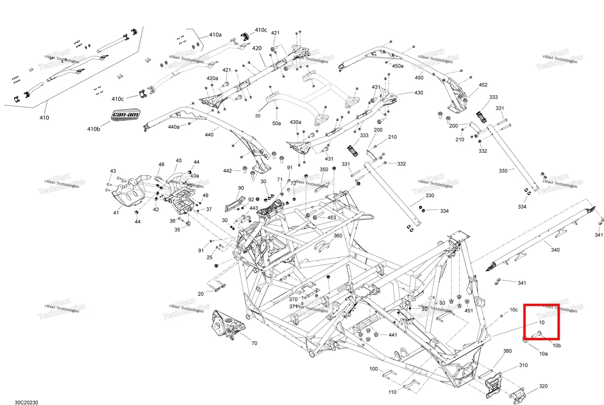 Деталь 715006604 на схеме узла 2020 Can-Am Maverick Turbo RR - XRC Frame