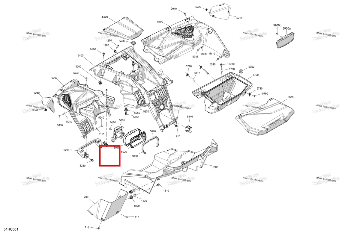 Деталь 715006644 на схеме узла 2023 Can-Am Maverick Turbo RR - DS - CE Cab Interior - Dashboard