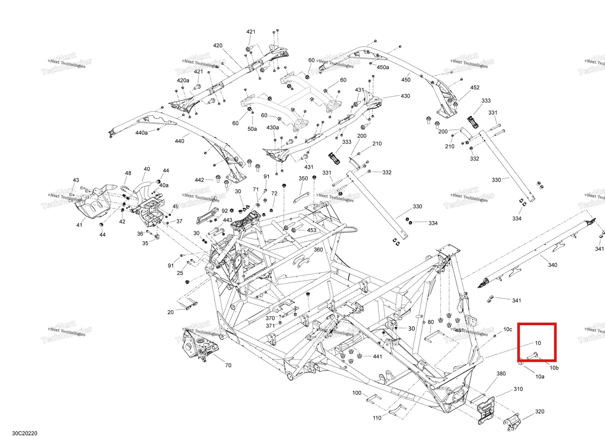 Деталь 715006651 на схеме узла 2020 Can-Am Maverick Turbo RR - XMR Frame