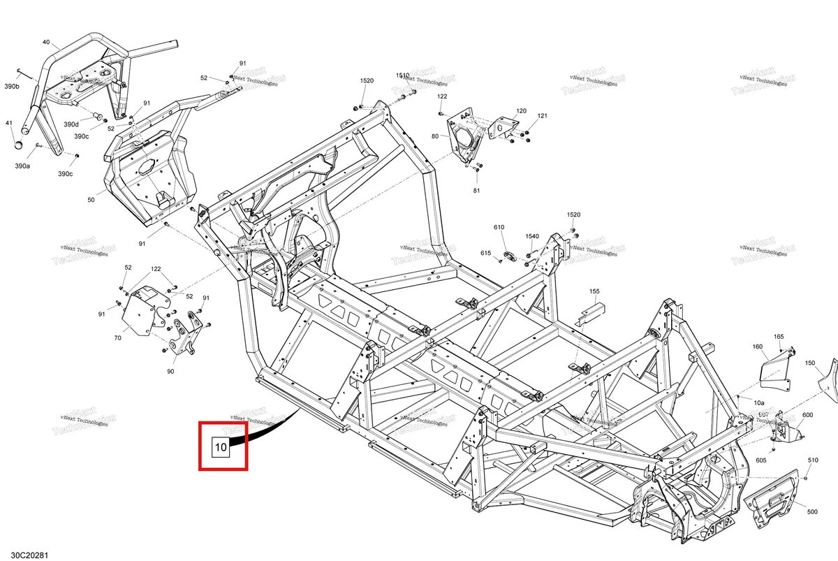 Деталь 715006682 на схеме узла 2020 Can-Am Defender MAX HD8 Frame